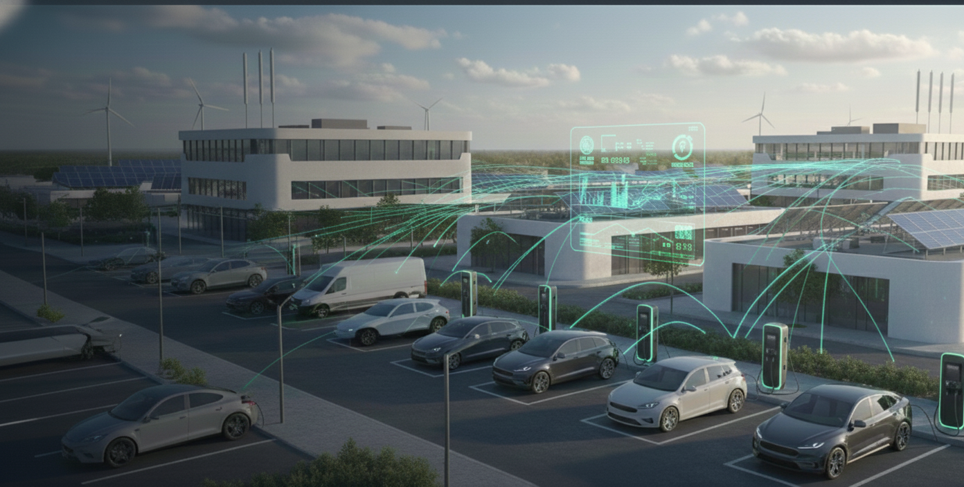 Illustration of connected energy, mobility and infrastructure systems
